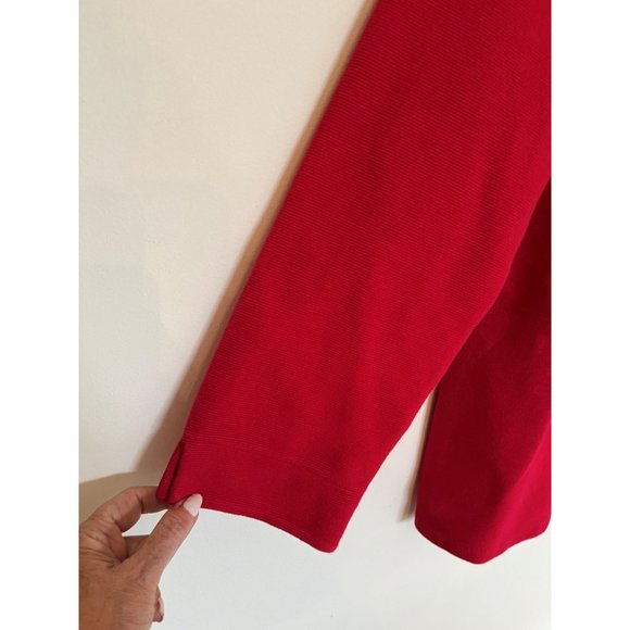Talbot's Women's Medium Red Knit Top w/Zipper Embellishment - Picture 5 of 8